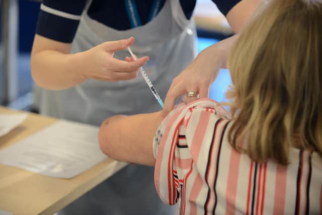 The covid vaccine being administered in Sunderland