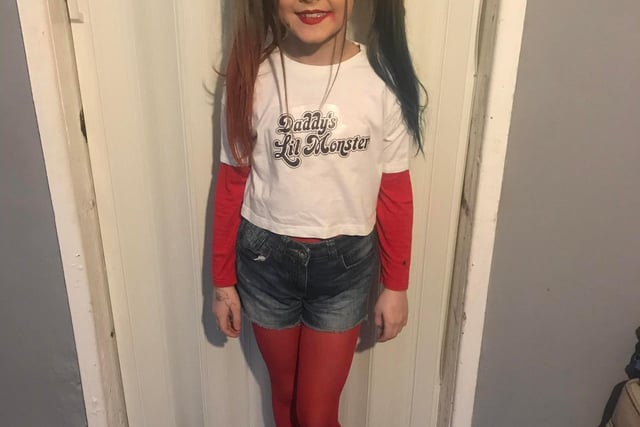 Becky Green sent in this photo of Demi, 9, as Harley Quinn