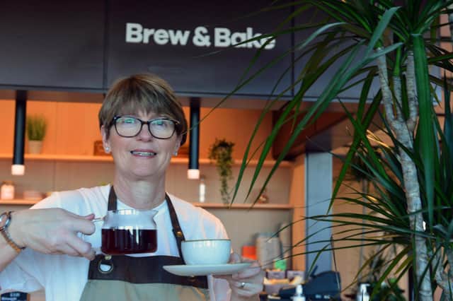 Inside the new City Hall cafe, Brew & Bake with manager Nicola Watkins.