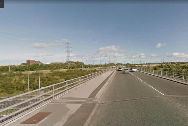 The crash happened on the round about which links the A19 with the A182. Image copyright Google.