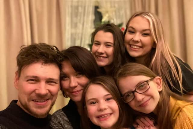 Parents Luke and Deborah Finch with daughters Olivia, 15,  Grace, 17,  Sophia, eight and Lucy, 13