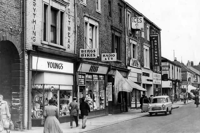 Young's, Bergs and more in Crowtree Road in 1958.