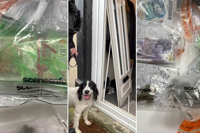 Northumbria Police released these images of the raids on Friday, November 11.