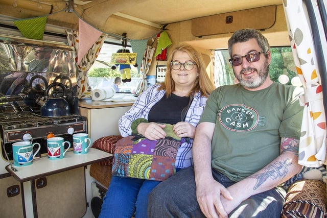 Lorna Brady and David Walker in their VW T25 camper Van.