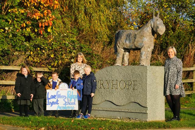 Children at Ryhope Infant School Academy recreated the pit pony after it was stolen. (Photo by Digifin)