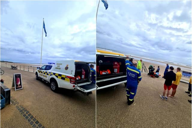The woman was taken to hospital as a precaution. Pictures: Sunderland Coastguard Rescue Team