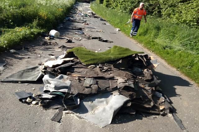 Waste that was left on Foxcover Road in Sunderland during one of the fly-tipping incidents.