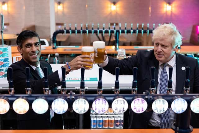 The #BusinessBooster campaign is urging Chancellor Rishi Sunak (left) and PM Boris Johnson (right) to help businesses hit by the latest  Covid restrictions