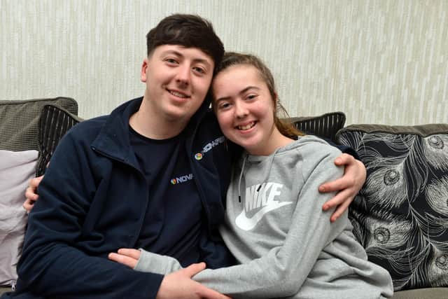 Kayleigh Llewellyn, 12, with  brother Liam Llewellyn, following her heart transplant.