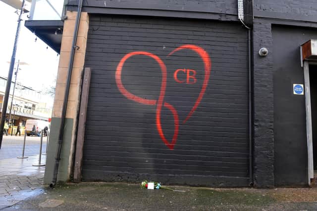 The Connor Brown Trust logo which is painted on the side of Gatsby in Sunderland