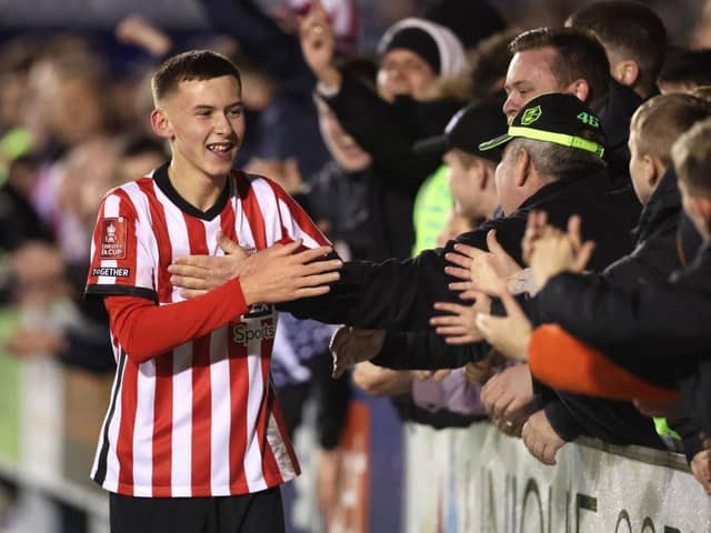 Teenager Chris Rigg came off the bench for Sunderland in their FA Cup win at Shrewsbury. (Photo by Nathan Stirk/Getty Images)