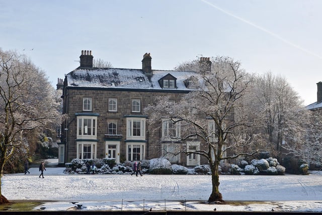 One of Buxton's beautiful buildings in the snow