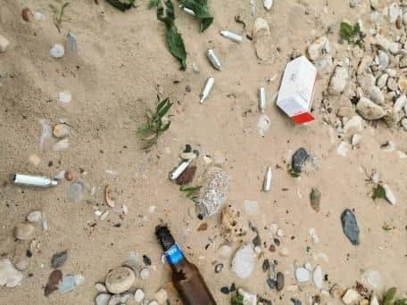 Rubbish left on Seaburn and Roker beaches in Sunderland. Photo by Vijay Kritzinger.