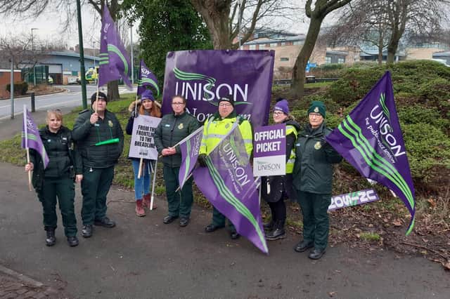 Workers on the NEAS picket line in Chester-le-Street