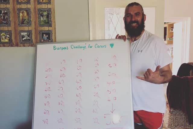 John Leach set himself the challenge of doing one burpee for every pound he raised