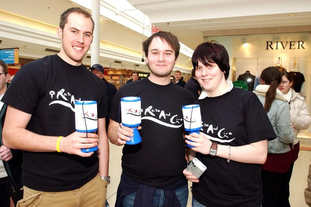 Students set up a karaoke for shoppers in The Bridges as part of Rag Week in 2006.