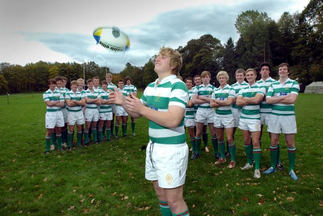 Durham School rugby team, pictured with their captain Lewis Hall in 2010 before a tournament between the four oldest school rugby teams in the world.