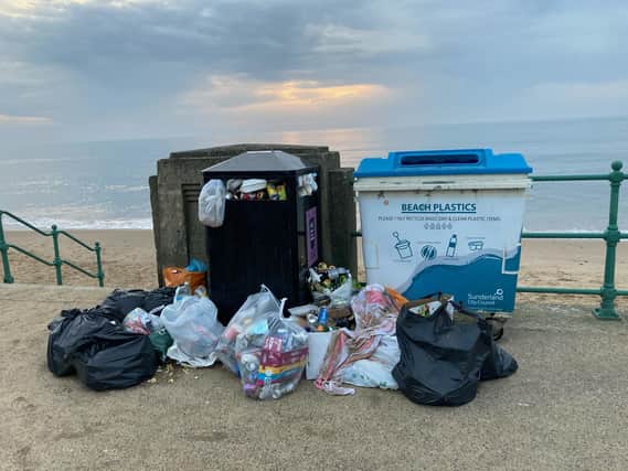 Rubbish collected by Sunderland's Wild Sea Women.