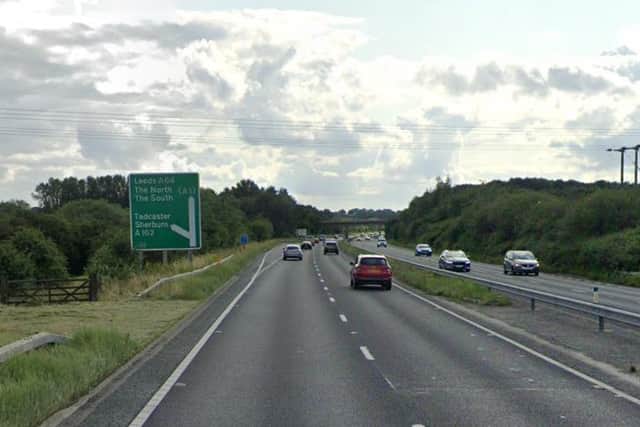 North Yorkshire Police arrested four County Durham men after stopping a car on the A64 near Tadcaster. Image copyright Google Maps.