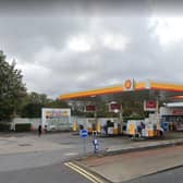 Shell petrol filling station and Spar convenience store at The Broadway, Sunderland