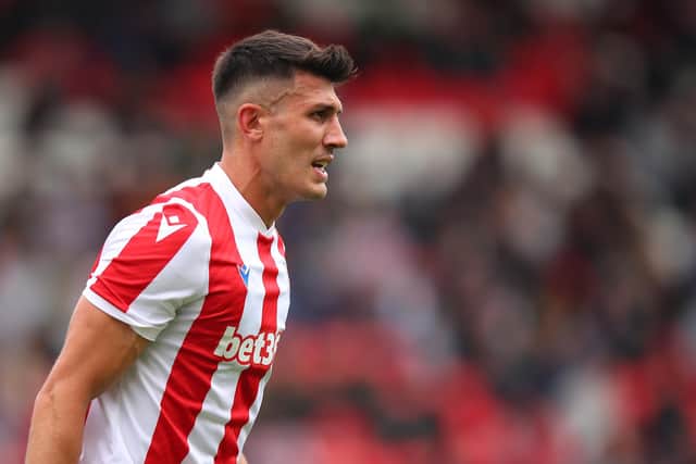 STOKE ON TRENT, ENGLAND - JULY 31: Danny Batth of Stoke City during the Pre Season Friendly match between Stoke City and Wolverhampton Wanderers at Britannia Stadium on July 31, 2021 in Stoke on Trent, England. (Photo by Robbie Jay Barratt - AMA/Getty Images)