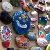 Stones painted by students at St Paul’s C of E Primary School
