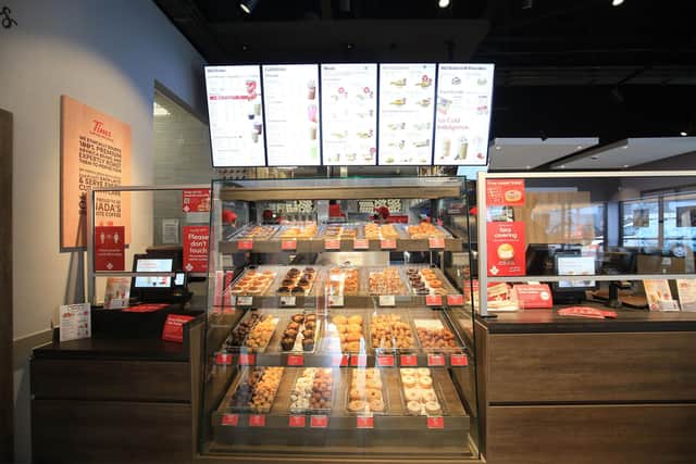 Inside the Tim Hortons in Sheffield which opened in June,