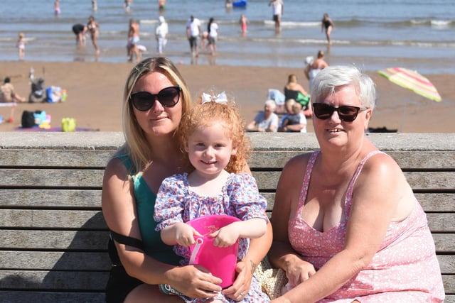 Kelly Pemberton,38, mum Sharon Beattie, 59, and daughter Anais Pemberton, 4
