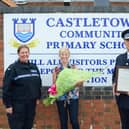 Northumbria Police's Chief Constable has personally thanked Castletown Primary School headteacher Joan Lumsdon for her support of the Mini Police scheme as she retires. Photo: Shane Hopkins.