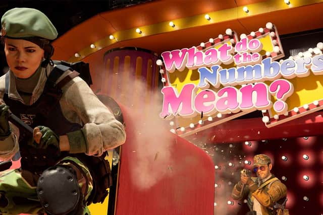 The new Game Show map contains a nice Easter Egg to the Black Ops series, being set among the studio for 'What Do The Numbers Mean?' (Image: Activision)
