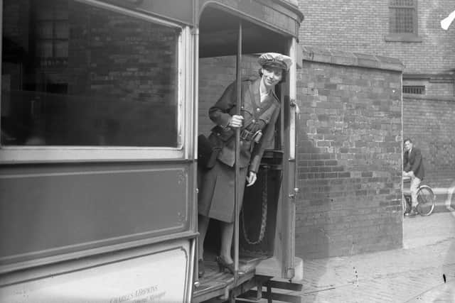 A Sunderland tram worker in July 1940.