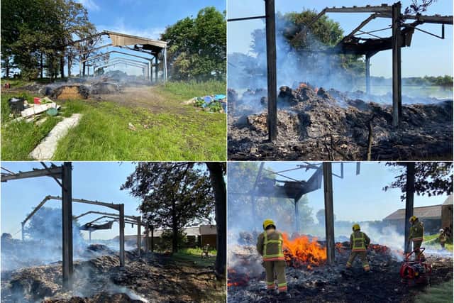 The scene at the barn fire on Wednesday, June 24.