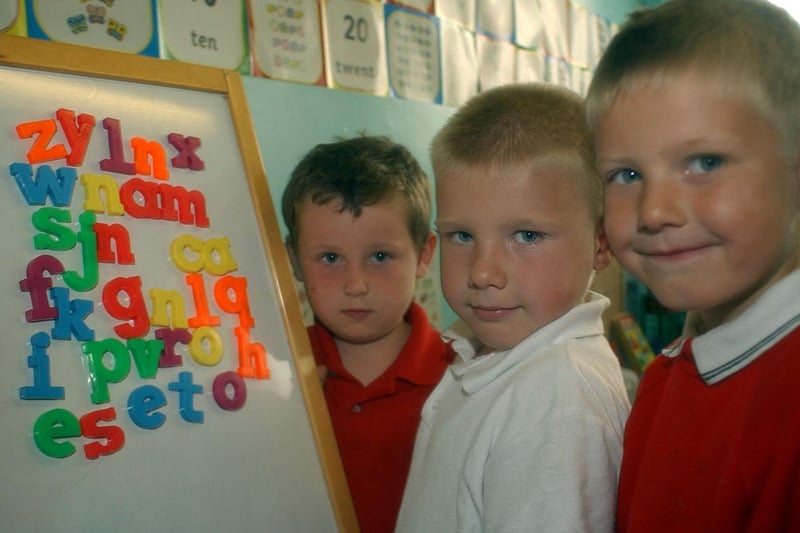 New starters at Manor Primary School in 2003. Does this bring back wonderful memories?