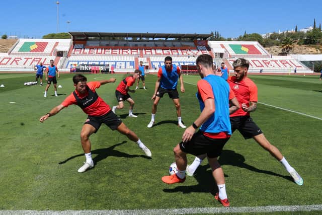 Sunderland in action at their Portugal training camp