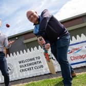 Lewis Walmsley, Tenant Voice partner with Gentoo, left, with Andrew Barrass, first team captain at Silksworth Cricket Club.