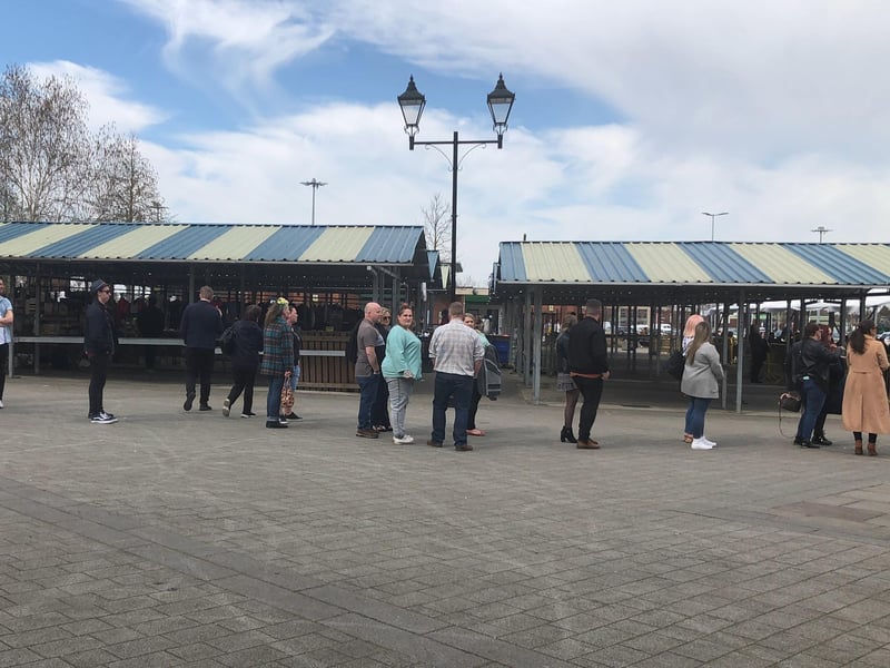 This was the queue to get into the Wool Market.