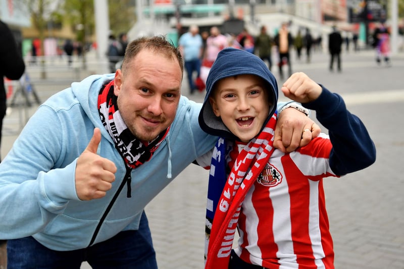 They were certainly geared-up for the big game - and ready to make some noise inside the famous stadium!