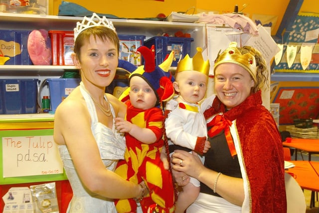 Staff and children at the Fulwell Grange Kindergarten in 2005, dressed as royalty for a charity event in aid of the Anthony Nolan Trust.