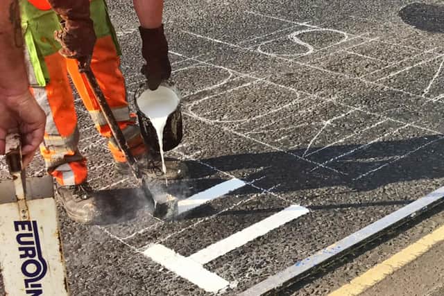 Highways workers from Sunderland City Council have worked over the weekend to lay down the displays outside Sunderland Royal Hospital and the new Nightingale Hospital near Nissan.