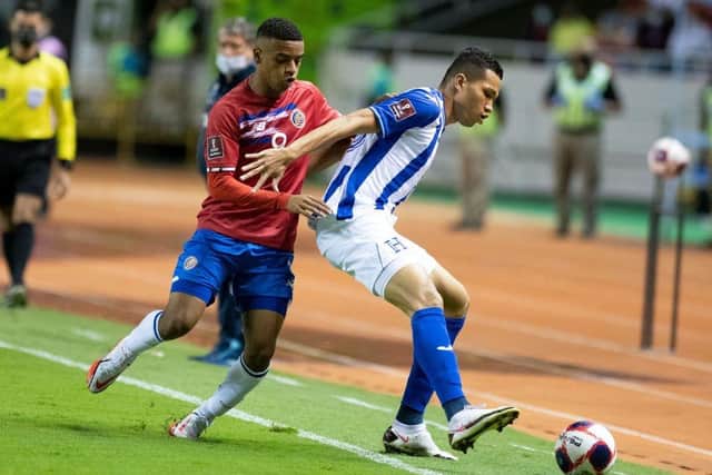 Costa Rica winger Jewison Bennette in action