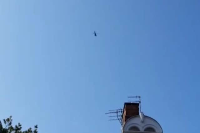 The police helicopter over Sunderland today
