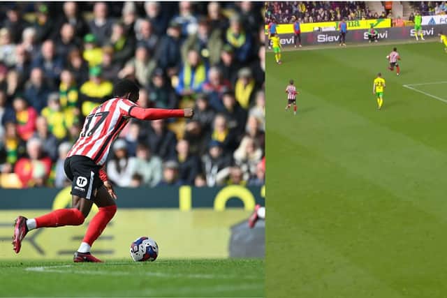 Abdoullah Ba playing for Sunderland against Norwich City.