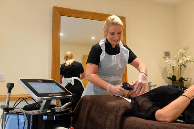 Beauty manager Nicola Terrell delivering the Morpheus8 treatment at Reds