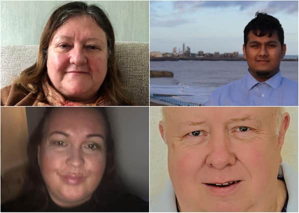 Clockwise from top left: Danielle Chamberlin, Ehthesham Haque, Colin Nicholson and Judith Porter.
