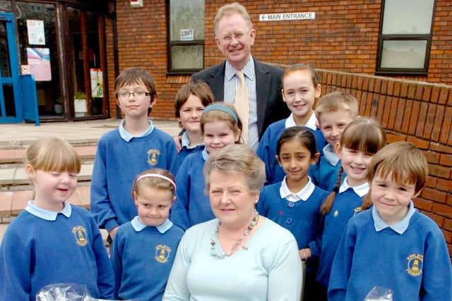 Retiring as secretary from Eppleton Primary School, Church Road, Hetton, after 48 years was June Lee in 2009. She was pictured with some of the pupils and head teacher Tony Henderson.