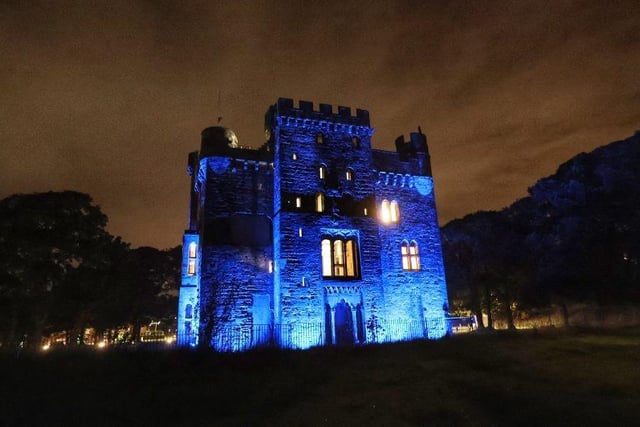 Hylton Castle lights up the night sky in honour of Queen Elizabeth II.