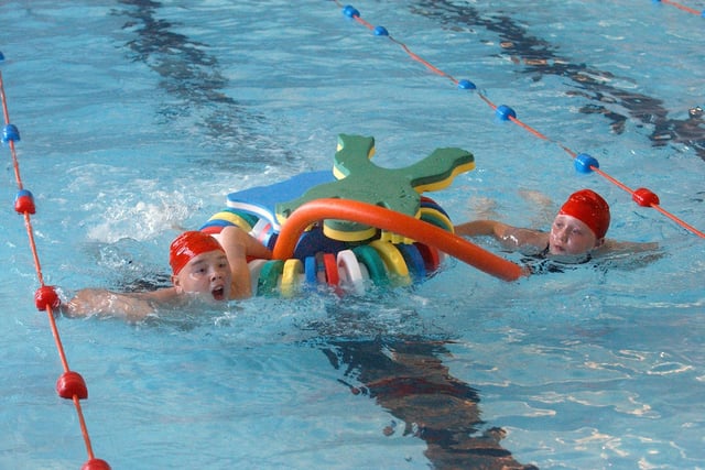 Pupils from Plains Farm Primary were taking part in a swimming challenge 17 years ago. Were you there?