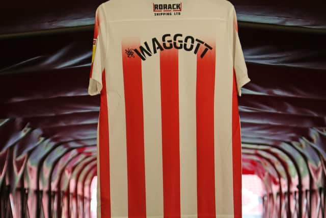 Michael Waggott's shirt hanging in the tunnel at the stadium of Light. 

Photo by Ian Horrocks/Sunderland AFC via Getty Images.
