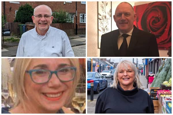 Sunderland City Council Local Election 2024 Candidates Pallion  (l-r) Top: Steven Donkin, Raymond Lathan. Bottom: Dorothy Lynch, Karen Noble