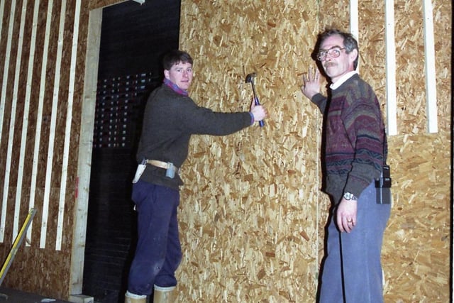 The final boarding up at Binns on January 30, 1993.